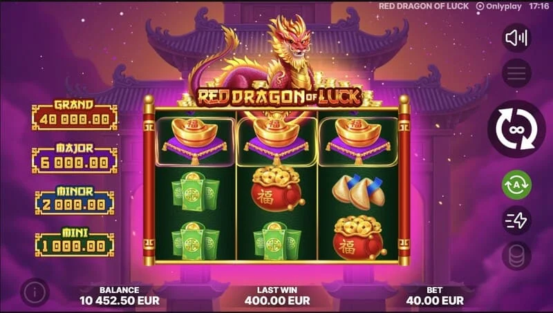 Red Dragon of Luck – aktivering af Bonus Coin Game-funktionen
